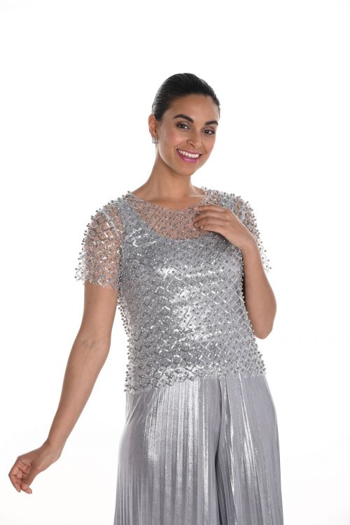 Frank Lyman Silver Top with Embellishments Style 258728U