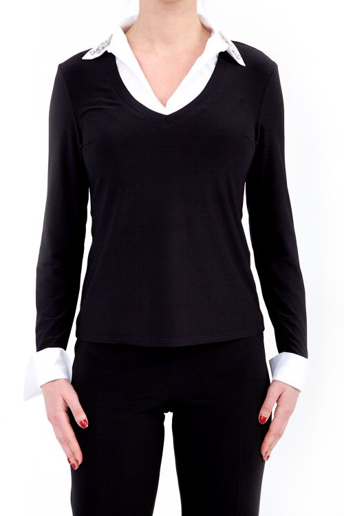 Joseph Ribkoff Black/White Top Style 174496